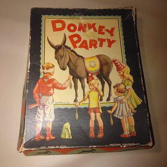Vintage 1969 Whitman Come To My Birthday Party Book Donkey Party Game - Picture 16 of 16